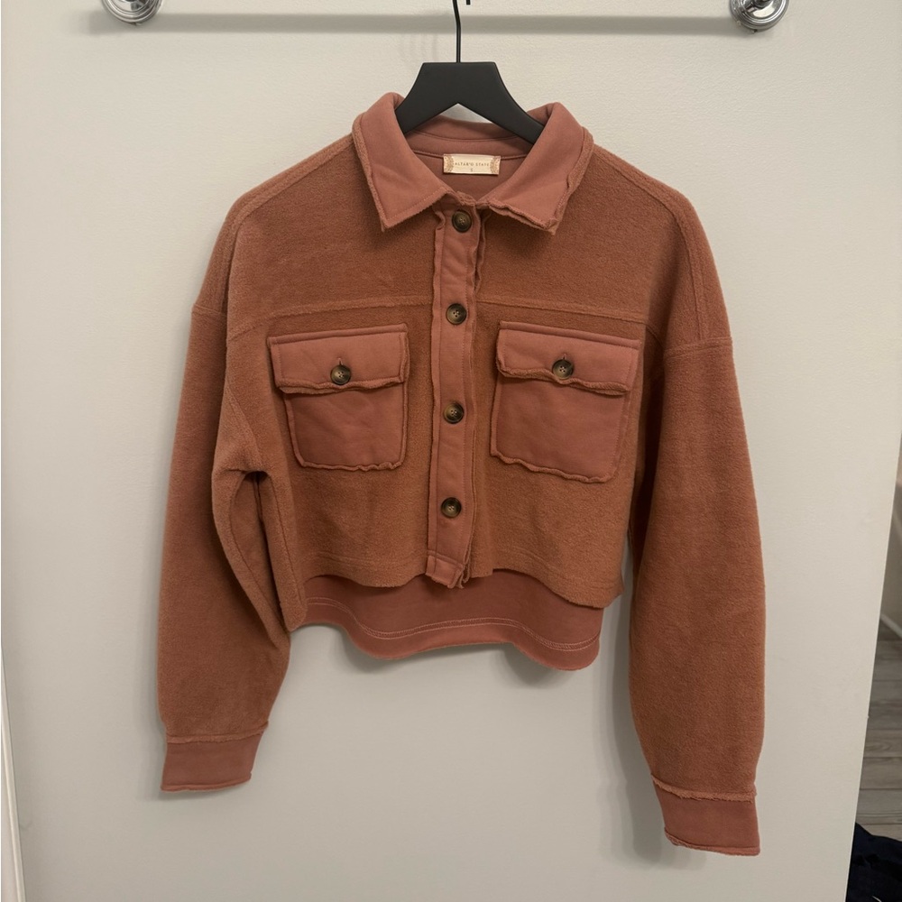 Altar’d State Cropped Fleece Jacket Women’s Size S